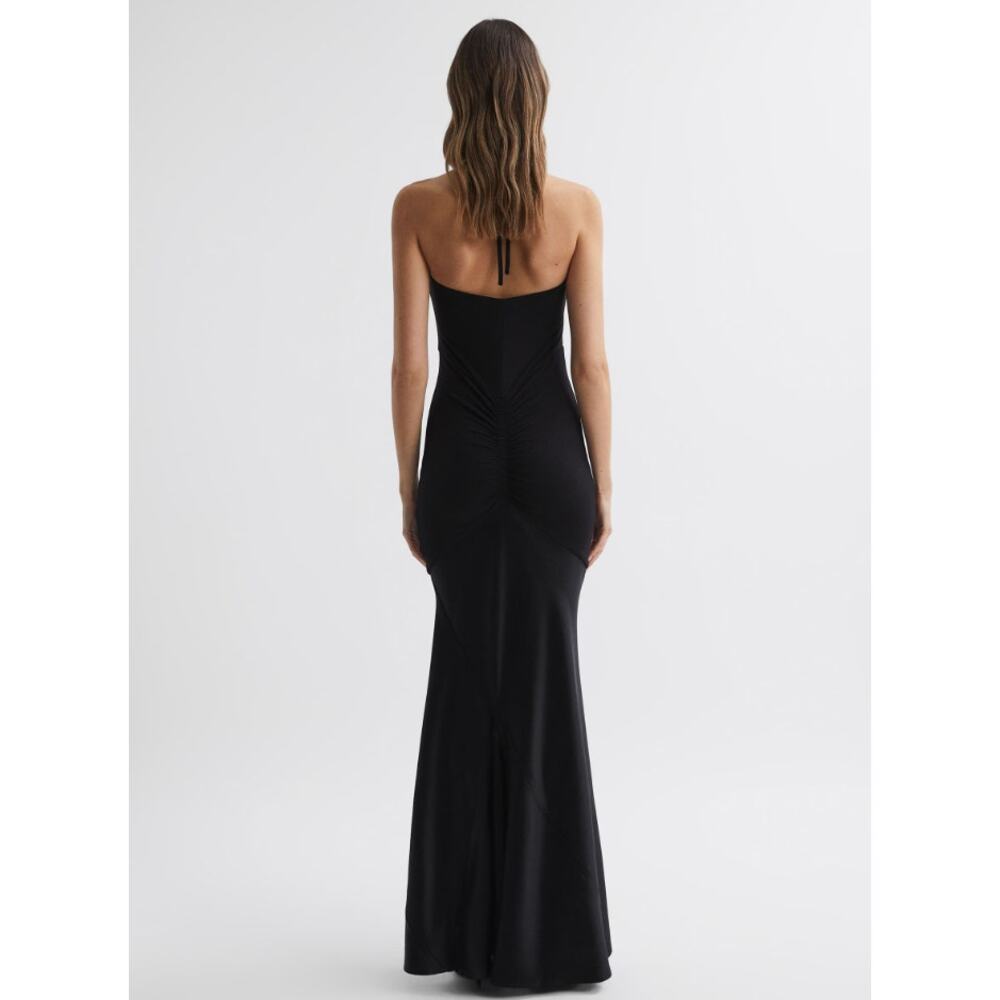 🖤 REISS Thalia Black Sculpted Jersey Mix Bodycon Dress Size 8 NWT - Picture 5 of 14